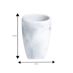 Showerdrape Octavia Grey Marble & Chrome 3 Piece Bathroom Accessory Set in White - thumbnail 7