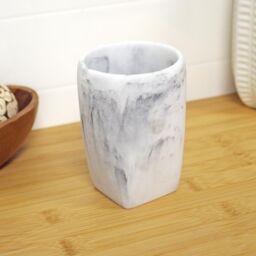 Showerdrape Octavia Grey Marble & Chrome 3 Piece Bathroom Accessory Set in White - thumbnail 3