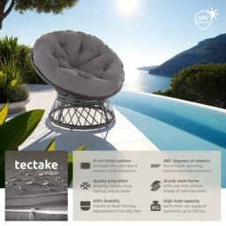 tectake Garden Chair Gargano in Black - Size: 4 Person - thumbnail 2