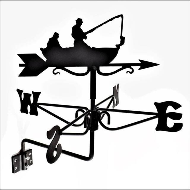 Buttercup Farm Mini Fisherman Weathervane - Steel - L38 x W38 x H43 cm - Black - image 1