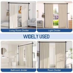 SPETLEK Room Divider Curtain Rod No Drilling, 4-10Ft in Black - Size: 1 - thumbnail 4