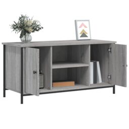 Berkfield Home TV Cabinet Grey Sonoma 100x40x50 cm Engineered Wood - Size: 100 x 40 x 50 cm - thumbnail 4