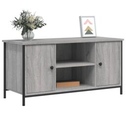 Berkfield Home TV Cabinet Grey Sonoma 100x40x50 cm Engineered Wood - Size: 100 x 40 x 50 cm - thumbnail 3