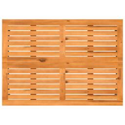 Berkfield Home Garden Table with Acacia Wood Top Black 105x75x72 cm Poly Rattan - Size: 105 x 75 x 72 cm - thumbnail 8