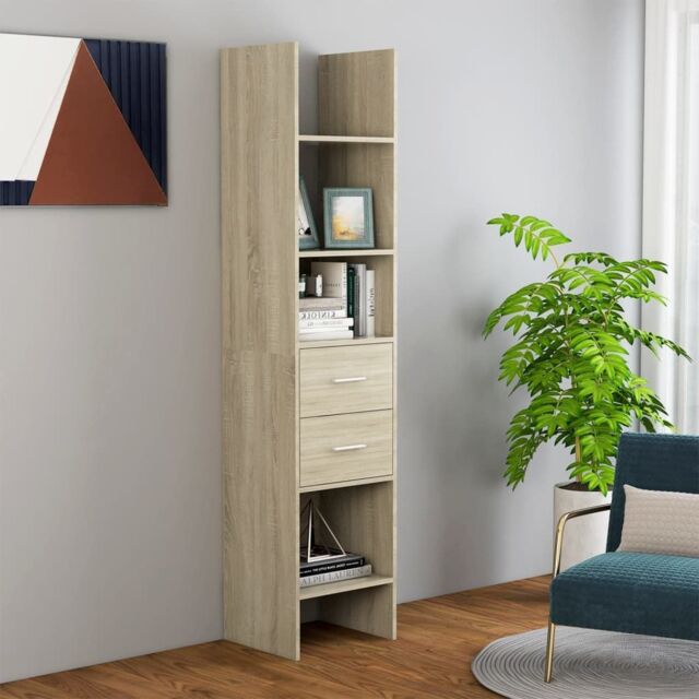Berkfield Home Book Cabinet Sonoma Oak 40x35x180 cm Engineered Wood in Brown - Size: 40 x 35 x 180 cm - image 1