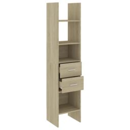 Berkfield Home Book Cabinet Sonoma Oak 40x35x180 cm Engineered Wood in Brown - Size: 40 x 35 x 180 cm - thumbnail 3