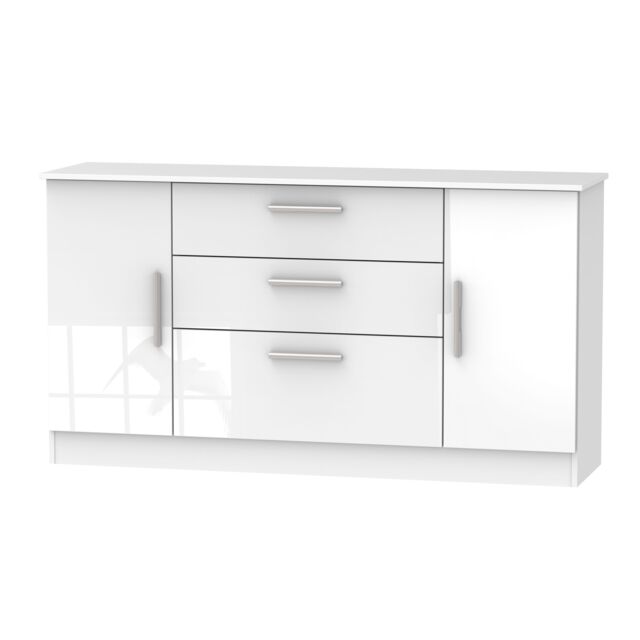 Ready Assembled 2 U Trent Wide 2 Door 3 Drawer Unit (Ready Assembled) in White