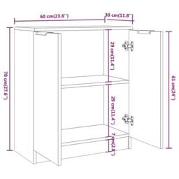 Berkfield Home Decorative 3 Piece Sideboards Sonoma Oak Engineered Wood in Light Tan - thumbnail 7