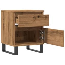 Berkfield Home Bedside Cabinet Artisan Oak 40x35x50 cm Engineered Wood in Brown - Size: 40 x 35 x 50 cm - thumbnail 5