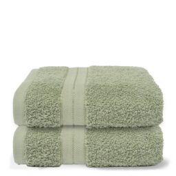 OHS 2 Pack of 100% Cotton Bathroom Hand Towel in Pale Green