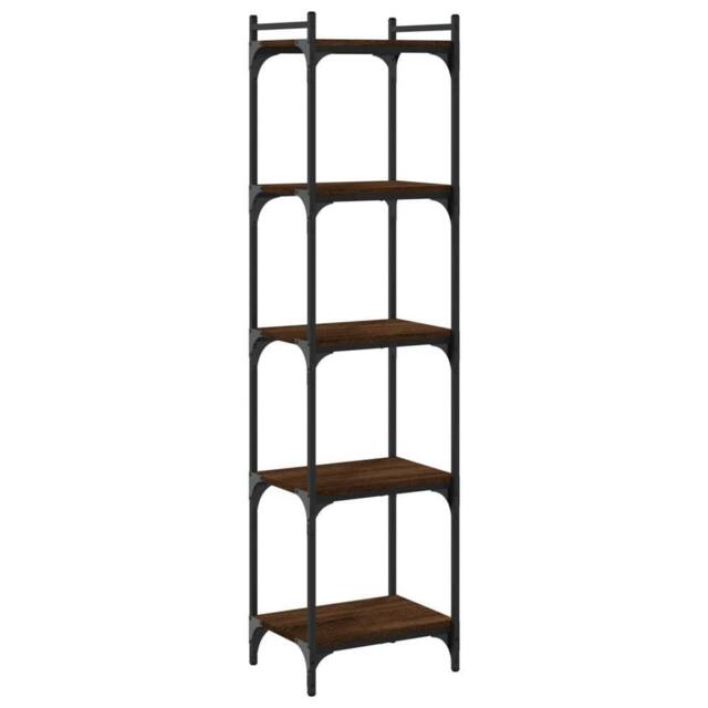 Berkfield Home Bookcase 5-Tier Brown Oak 40x30x154 cm Engineered Wood - Size: 40 x 30 x 154 cm - image 1