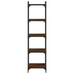 Berkfield Home Bookcase 5-Tier Brown Oak 40x30x154 cm Engineered Wood - Size: 40 x 30 x 154 cm - thumbnail 4