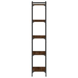 Berkfield Home Bookcase 5-Tier Brown Oak 40x30x154 cm Engineered Wood - Size: 40 x 30 x 154 cm - thumbnail 5