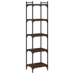 Berkfield Home Bookcase 5-Tier Brown Oak 40x30x154 cm Engineered Wood - Size: 40 x 30 x 154 cm - thumbnail 6