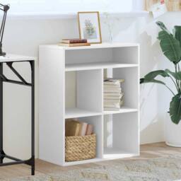 Berkfield Home Decorative Book Cabinet White 66x31x80 cm Engineered Wood - Size: 66 x 31 x 80 cm - thumbnail 1