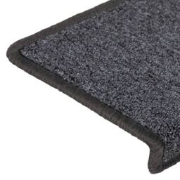 Berkfield Home Decorative Carpet Stair Treads 15 pcs 65x21x4 cm Grey & Black - Size: Medium - thumbnail 7