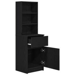Berkfield Home Bedside Cabinet Black 39x35x125 cm Engineered Wood - Size: 39 x 35 x 125 cm - thumbnail 5