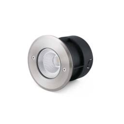 Netlighting Suria LED Outdoor Recessed Spotlight Wide Beam Angle Matt Nickel IP67 in Grey - thumbnail 1