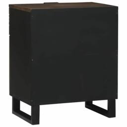 Berkfield Home Stylish Bedside Cabinet - 50x33x60 cm, Made from Solid Mango Wood in Brown - Size: 50 x 33 x 60 cm - thumbnail 5