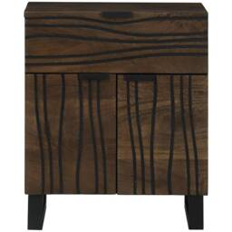 Berkfield Home Stylish Bedside Cabinet - 50x33x60 cm, Made from Solid Mango Wood in Brown - Size: 50 x 33 x 60 cm - thumbnail 1