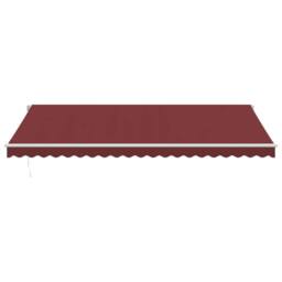 Berkfield Home Manual Retractable Awning with LED Burgundy 500x300 cm in Red - thumbnail 4