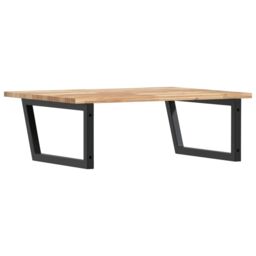 Berkfield Home Basin Shelf Wall Mounted Steel & Solid Wood Acacia in Brown - thumbnail 6