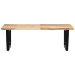 Berkfield Home Basin Shelf Wall Mounted Steel & Solid Wood Acacia in Brown - thumbnail 4