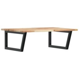 Berkfield Home Basin Shelf Wall Mounted Steel & Solid Wood Acacia in Brown - thumbnail 2