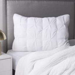 OHS Quilted Pillow Hotel Quality Luxury Filled Soft Bounce Back Plump in White - thumbnail 1