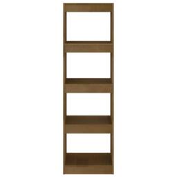 Berkfield Home Book Cabinet Room Divider Honey Brown 40x30x135.5 cm Pinewood - thumbnail 5