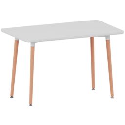 Home Discount Vida Designs Batley 4 Seater Square Dining Table MDF Solid Beech Wood Dining Kitchen Furniture in White - thumbnail 8