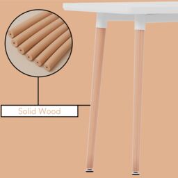Home Discount Vida Designs Batley 4 Seater Square Dining Table MDF Solid Beech Wood Dining Kitchen Furniture in White - thumbnail 6
