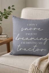 Martex Filled Cushion 100% Polyester - 45 x 45cm - Dreaming of my tractor in Grey - Size: 45 cm x 45 cm - thumbnail 2