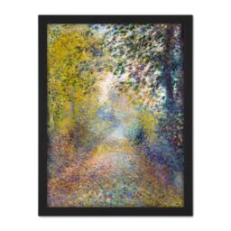 "Artery8 Wall Art Print Renoir In The Woods Painting Landscape Large Framed Wall Décor Art in Brown - Size: W18"" x H24""" - thumbnail 1