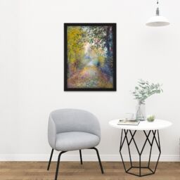 "Artery8 Wall Art Print Renoir In The Woods Painting Landscape Large Framed Wall Décor Art in Brown - Size: W18"" x H24""" - thumbnail 2
