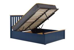 Birlea Small Double Ottoman Bed Navy Blue Aspen Wood Frame Storage 4FT Oak - thumbnail 6
