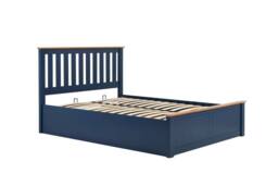 Birlea Small Double Ottoman Bed Navy Blue Aspen Wood Frame Storage 4FT Oak - thumbnail 5