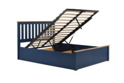 Birlea Small Double Ottoman Bed Navy Blue Aspen Wood Frame Storage 4FT Oak - thumbnail 7