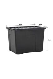 Wham Crystal 4 x 80L Stackable Plastic Storage Boxes with Lids in Black - thumbnail 5