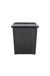 Wham Crystal 4 x 80L Stackable Plastic Storage Boxes with Lids in Black - thumbnail 3