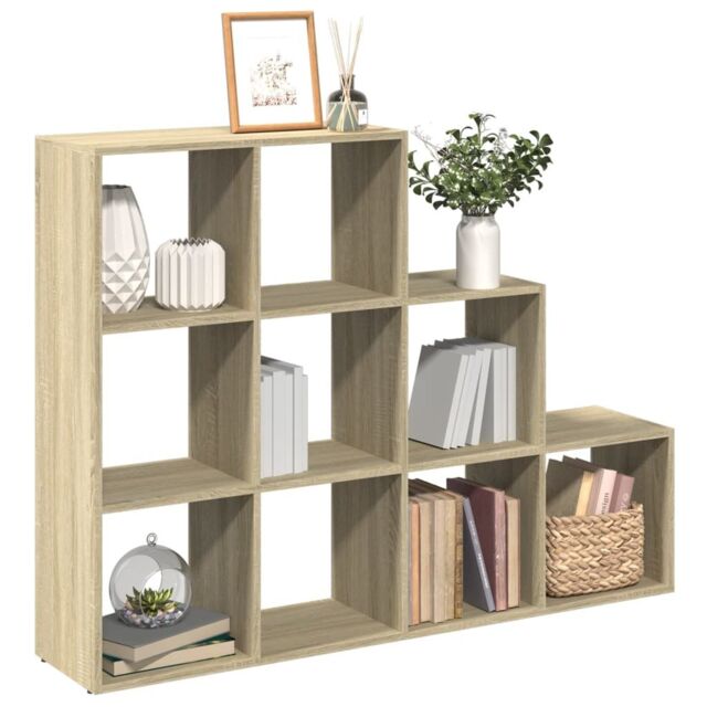 Berkfield Home Room Divider Bookcase 3-Tier Sonoma Oak 137.5x29x103.5 cm Engineered Wood in Brown - image 1
