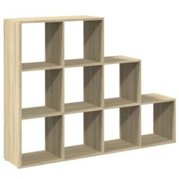 Berkfield Home Room Divider Bookcase 3-Tier Sonoma Oak 137.5x29x103.5 cm Engineered Wood in Brown - thumbnail 2