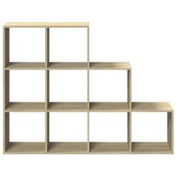 Berkfield Home Room Divider Bookcase 3-Tier Sonoma Oak 137.5x29x103.5 cm Engineered Wood in Brown - thumbnail 5