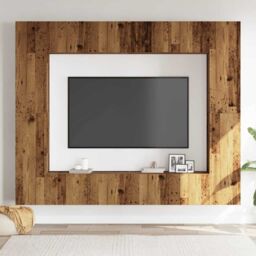 Berkfield Home Wall Mounted TV cabinets 8 pcs Old Wood Engineered Wood in Brown - thumbnail 3