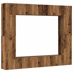 Berkfield Home Wall Mounted TV cabinets 8 pcs Old Wood Engineered Wood in Brown - thumbnail 2