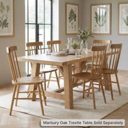 FORGEVIO Back Dining Chair Marbury Classic Oak in Light Oak - Size: 0.6m2 - thumbnail 2