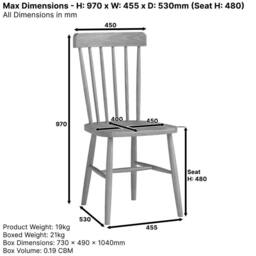 FORGEVIO Back Dining Chair Marbury Classic Oak in Light Oak - Size: 0.6m2