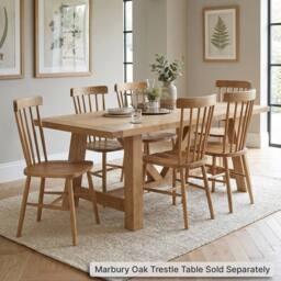 FORGEVIO Back Dining Chair Marbury Classic Oak in Light Oak - Size: 0.6m2 - thumbnail 3