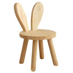 Ventryn Creative Rabbit Solid Wood Stool Low Shoe Changing Bench in Brown - thumbnail 4