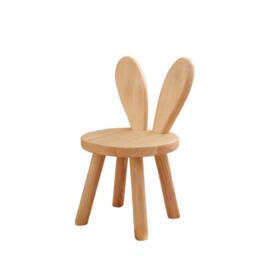 Ventryn Creative Rabbit Solid Wood Stool Low Shoe Changing Bench in Brown - thumbnail 1